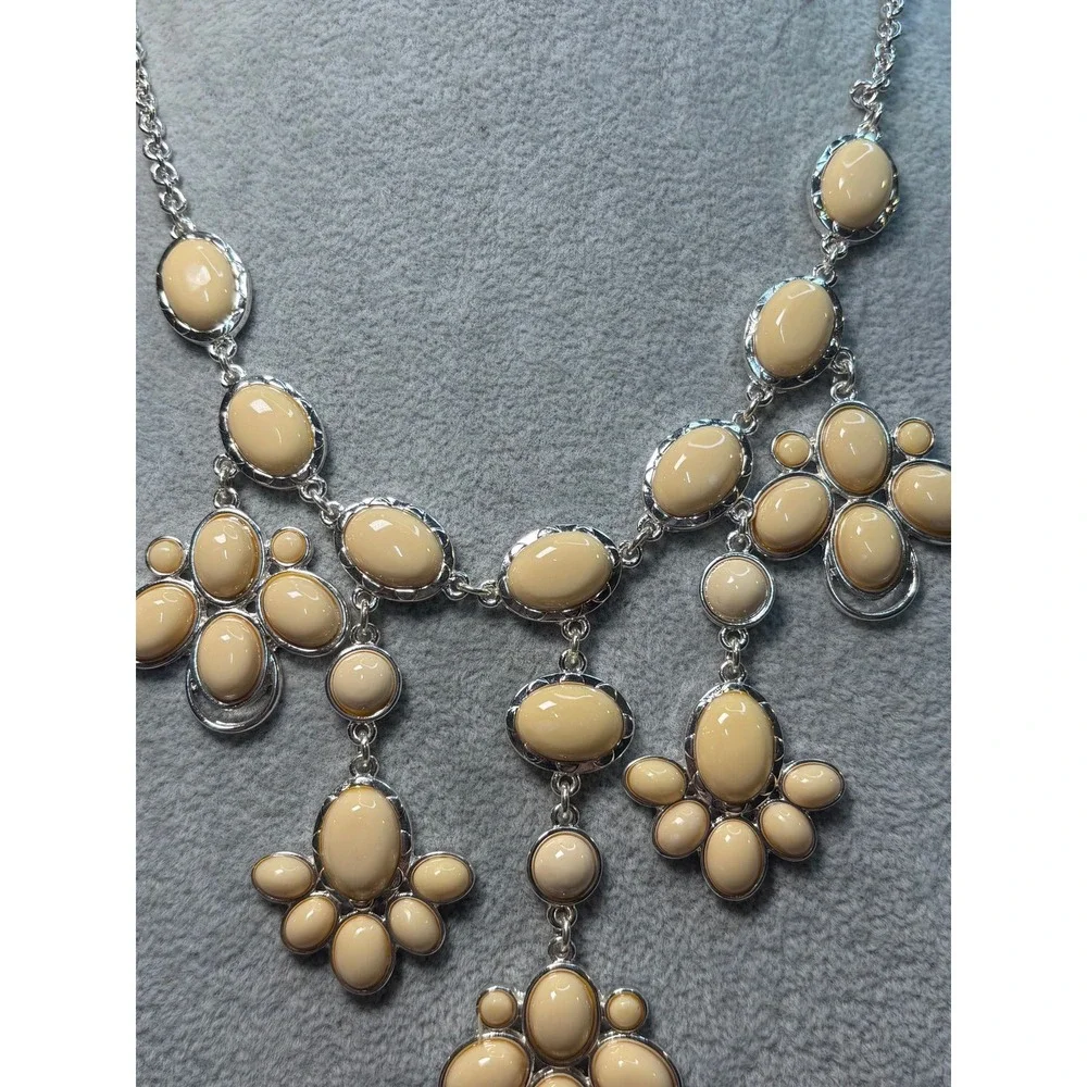 #23. Bib Style Floral Cluster Necklace